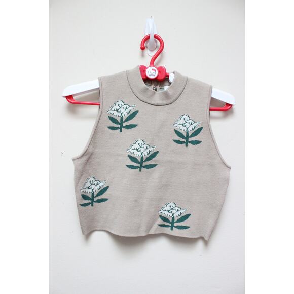 Rhode Jude/Ettie Floral Knit Crop Midi Skirt 2 PC Set Size Small - Picture 3 of 9